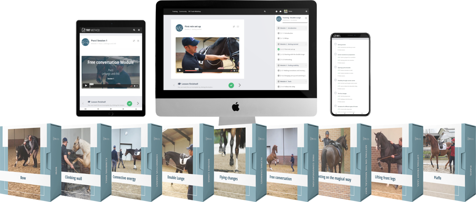 The Schooling Bundle on desktop, tablet and phone with all eleven modules